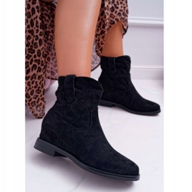 SEA Cizme de damă cu toc plat de talie caldă peste gleznă Demini negru 2