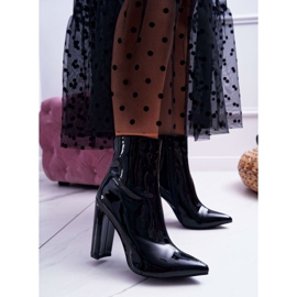 SEA Cizme de damă pe toc înalt Lacuit negru Demens 1