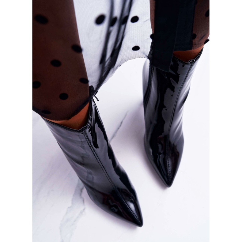 SEA Cizme de damă pe toc înalt Lacuit negru Demens 2