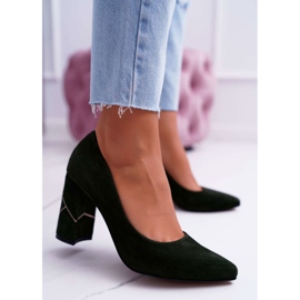 Pompe femei Laura Messi Suede Olive 2050 Tiffany verde 1