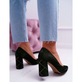 Pompe femei Laura Messi Suede Olive 2050 Tiffany verde 2