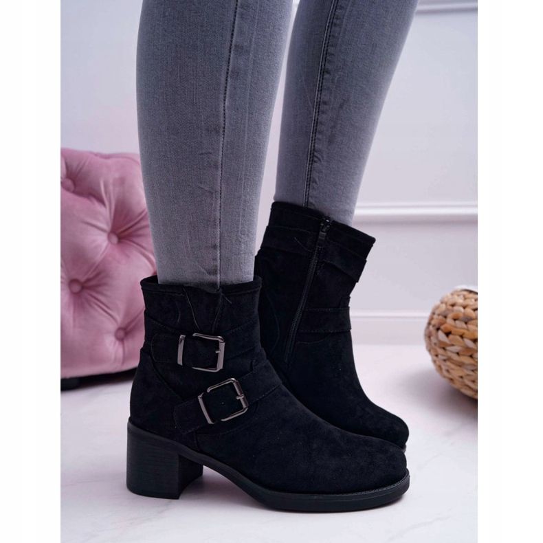 FRID Cizme de damă cu toc înalt piele de căprioară neagră negru 1 FRID Cizme de damă cu toc înalt piele de căprioară neagră negru 1