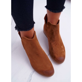 Nicole Cizme de damă pe toc plat Primăvară Piele Maro Madness 2