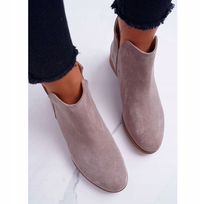 Nicole Cizme pentru femei pe toc plat Primăvară Piele Cappuccino Madness bej 2