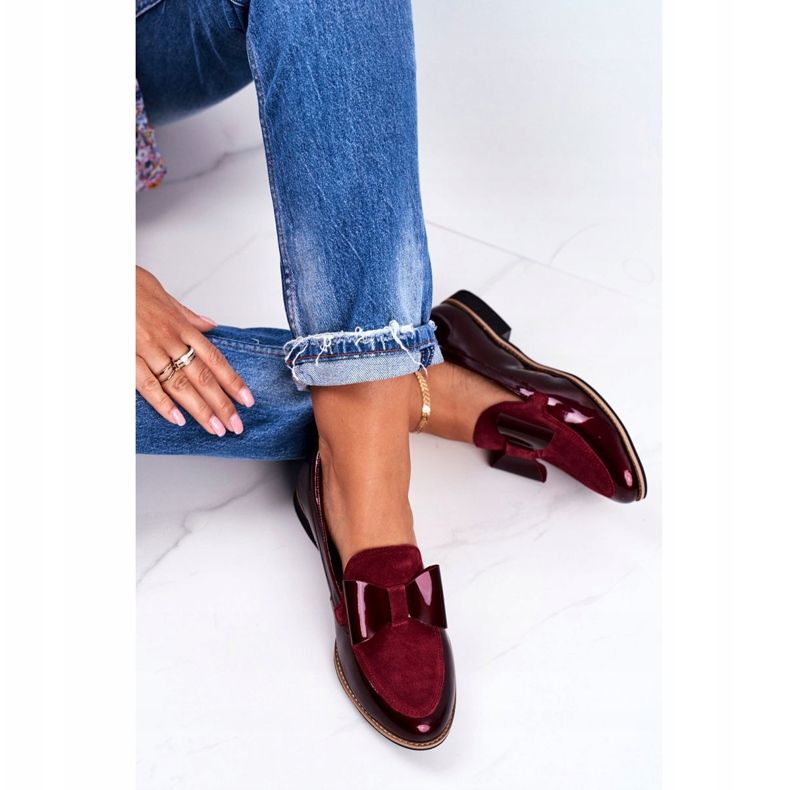 Mocasini lăcuți cu lacuri Maciejka pentru femei Burgundia 04099-44 / 00-1 roșu multicolor 2 Mocasini lăcuți cu lacuri Maciejka pentru femei Burgundia 04099-44 / 00-1 roșu multicolor 2