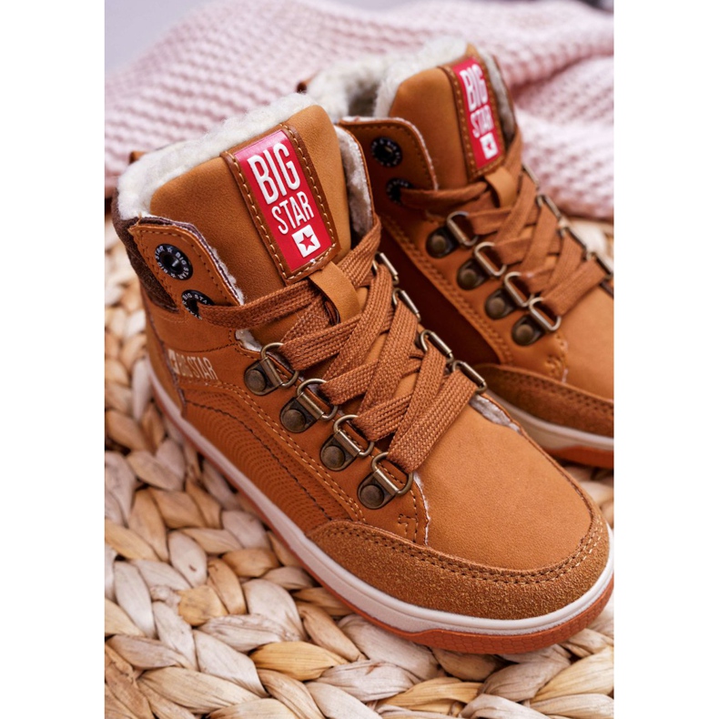 Încălțăminte pentru copii Băieți Adidași Big Star Sheepskin Camel EE374085 maro 2