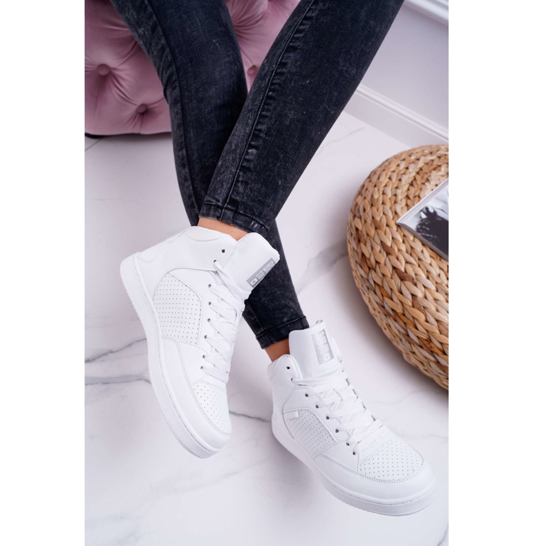 Adidași pentru femei Big Star High White EE274210 alb 2