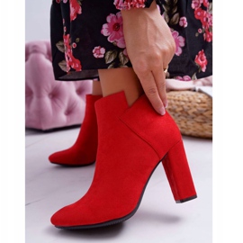 Vinceza Cizme de damă cu toc piele de căprioară roșie roșu 1