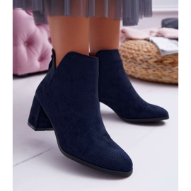 Vinceza Cizme de damă cu toc piele de căprioară albastru maro Mimosa albastru marin 1