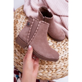 POPA Cizme pentru copii Toc plat Kaki Sicarro 1 POPA Cizme pentru copii Toc plat Kaki Sicarro 1