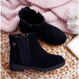 POPA Cizme negre pentru copii Toc plat Sicarro negru 1