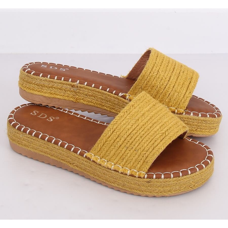 Papuci espadrile cu miere 7970-PL Galben 1