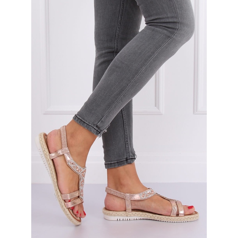 Sandale espadrile șampanie CO-78 Șampanie roz 2