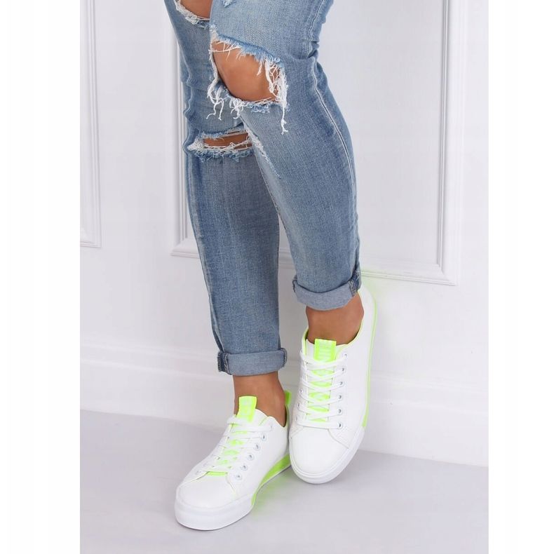 Adidași de damă albi și verzi A88-23 Verde 2