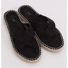 Papuci espadrile negri 499-35 Negru 1