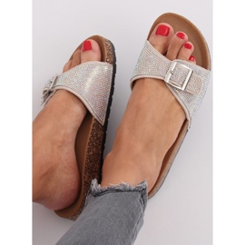 Papuci scholki bej cu pietre L-1032 Bej 2