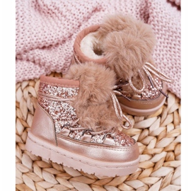 FRROCK Cizme de zăpadă pentru copii cu blană șampanie Minnie Mouse roz 1 FRROCK Cizme de zăpadă pentru copii cu blană șampanie Minnie Mouse roz 1