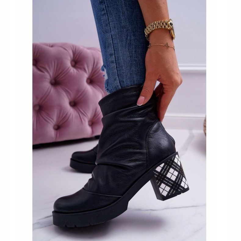 Cizme pentru femei din piele Maciejka negru 04216-01 1