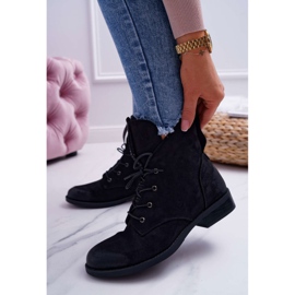 S.Barski Cizme înalte pentru femei, piele de căprioară neagră Barski 75-13 negru 1