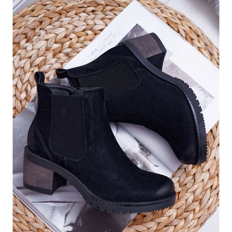 Cizme de damă cu toc înalt Sergio Leone Black Br BT702 negru 1