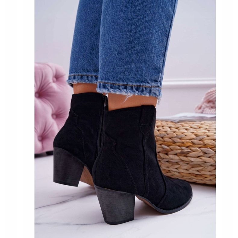 BUGO Cizme de damă pe toc Cizme de cowboy negre Nutriso negru 2 BUGO Cizme de damă pe toc Cizme de cowboy negre Nutriso negru 2