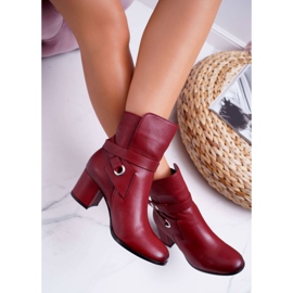 Cizme de damă Piele Slip-on Burgundy 1820 Laura Messi roșu 2