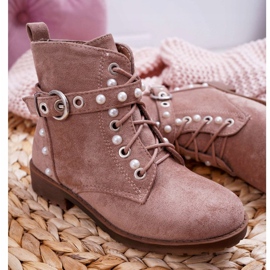 FP1 Cizme pentru copii Pearls Khaki Nargos roz 1