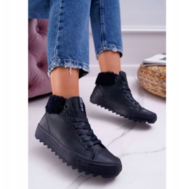 Adidași pentru femei Big Star High Warm Navy EE274147 albastru marin 1