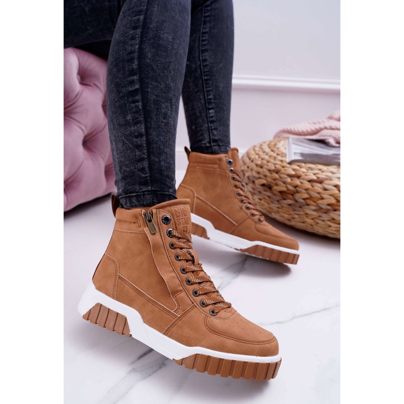 Încălțăminte sport pentru femei Big Star High Camel EE274224 maro 2