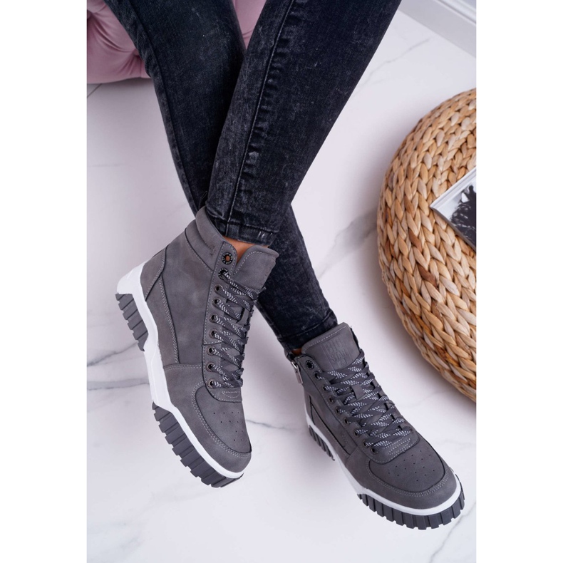Pantofi sport pentru femei Big Star High Grey EE274222 gri 2