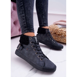 Adidași pentru femei Big Star High Warm Black EE274080 negru 1