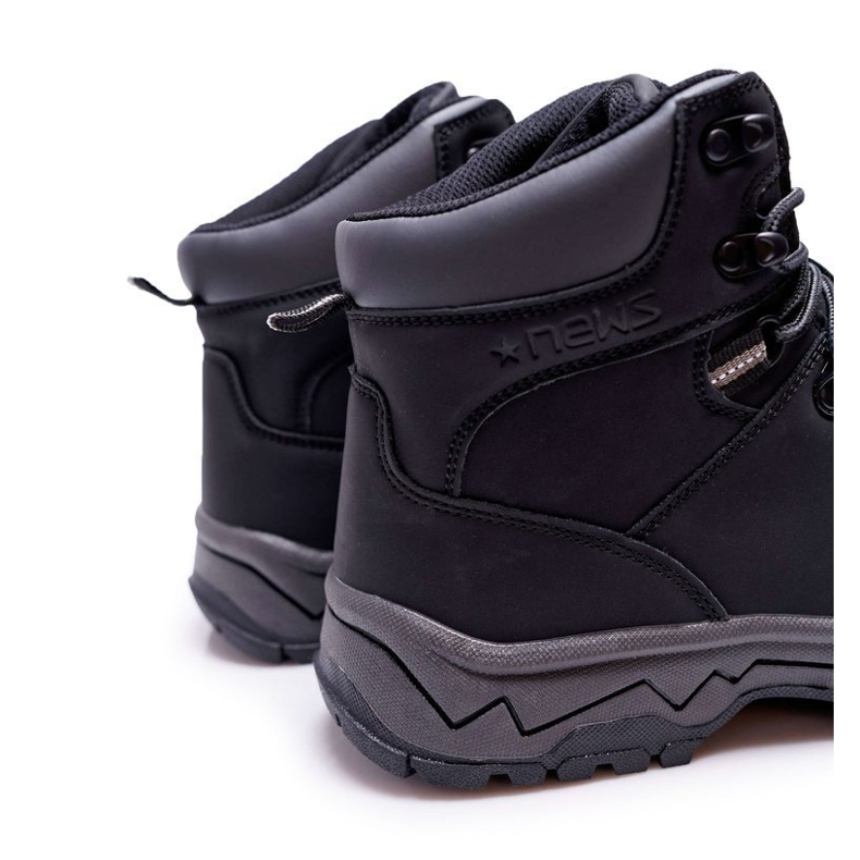 EVE Pantofi de trekking negri calzi pentru bărbați Derex negru 1