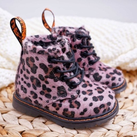 FRROCK Ghete pentru copii cu fermoar, imprimeu leopard roz Lilo multicolor 1 FRROCK Ghete pentru copii cu fermoar, imprimeu leopard roz Lilo multicolor 1