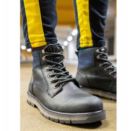 Cizme de drumeție pentru bărbați Piele Big Star Black EE174267 negru 1