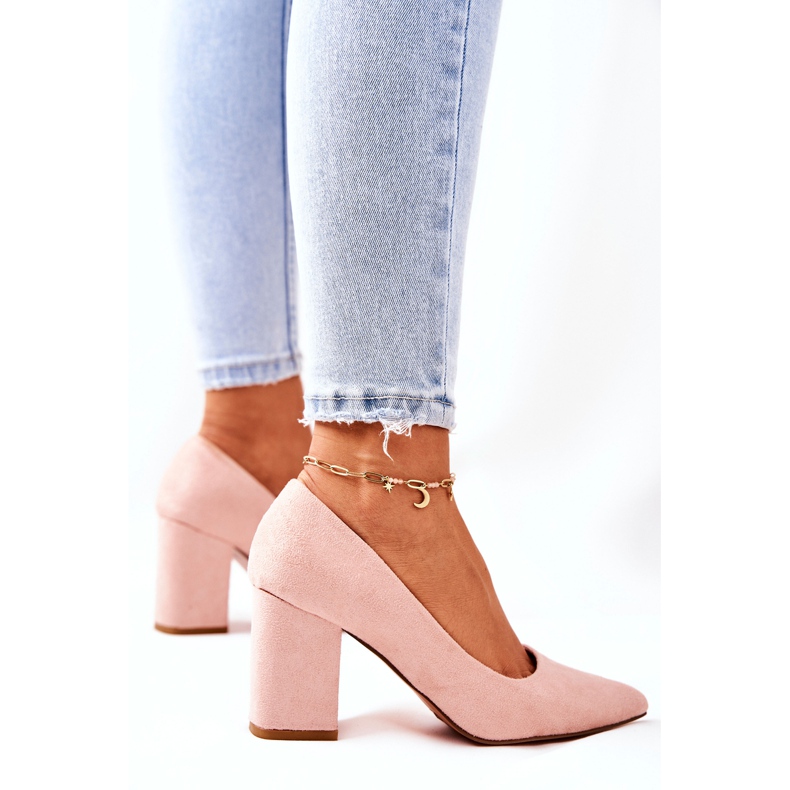 SEA Pompă de damă pe toc de piele întoarsă bej Florena 1