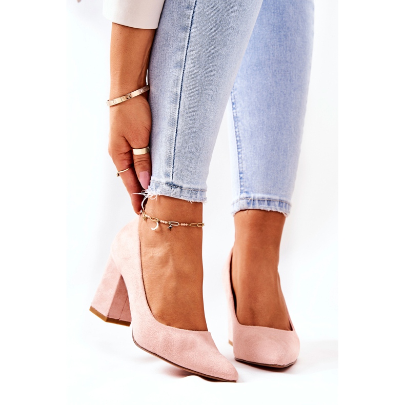 SEA Pompă de damă pe toc de piele întoarsă bej Florena 2