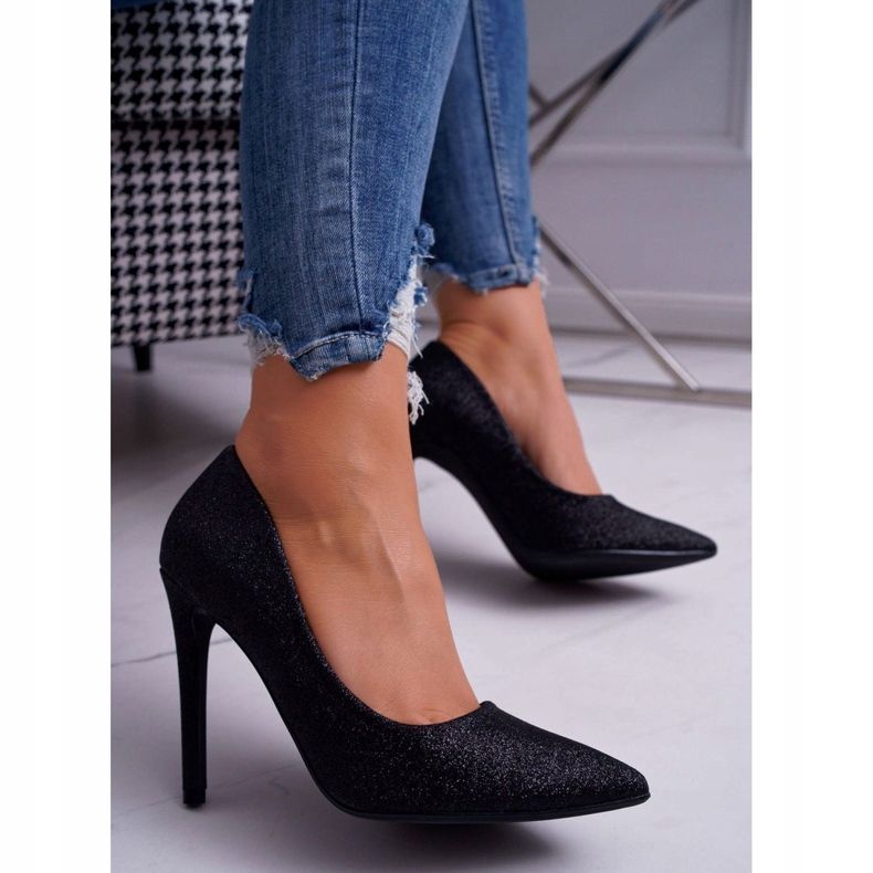 PS1 Tocuri înalte pentru femei Glitter Black Vivien negru 1