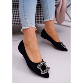 SEA Balerini de dama cu pietre Black Divine negru 1