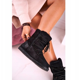 HAN Cizme de zăpadă pentru femei cu blană neagră Ilana negru 2