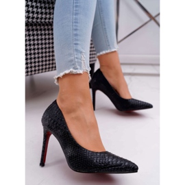 Lu Boo Piele de șarpe negru Stilete SnakeDream 1