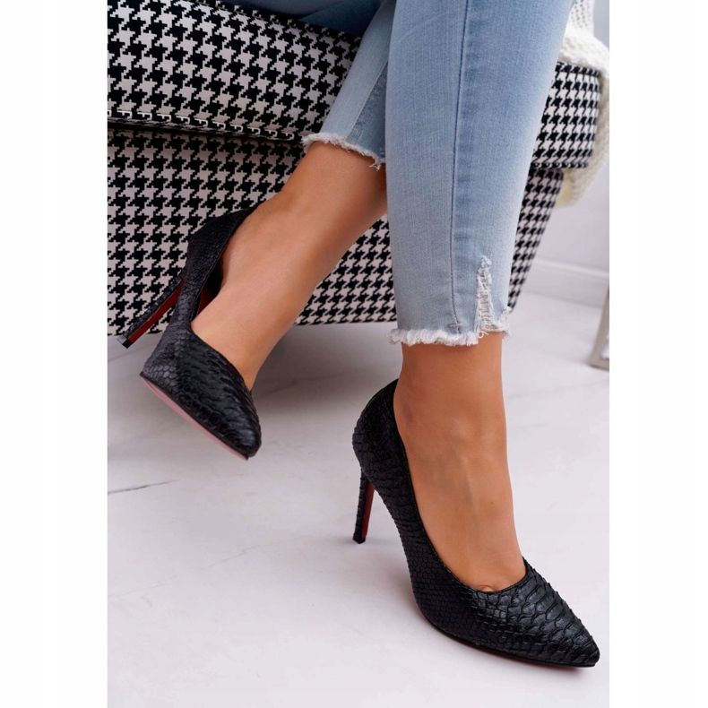 Lu Boo Piele de șarpe negru Stilete SnakeDream 2