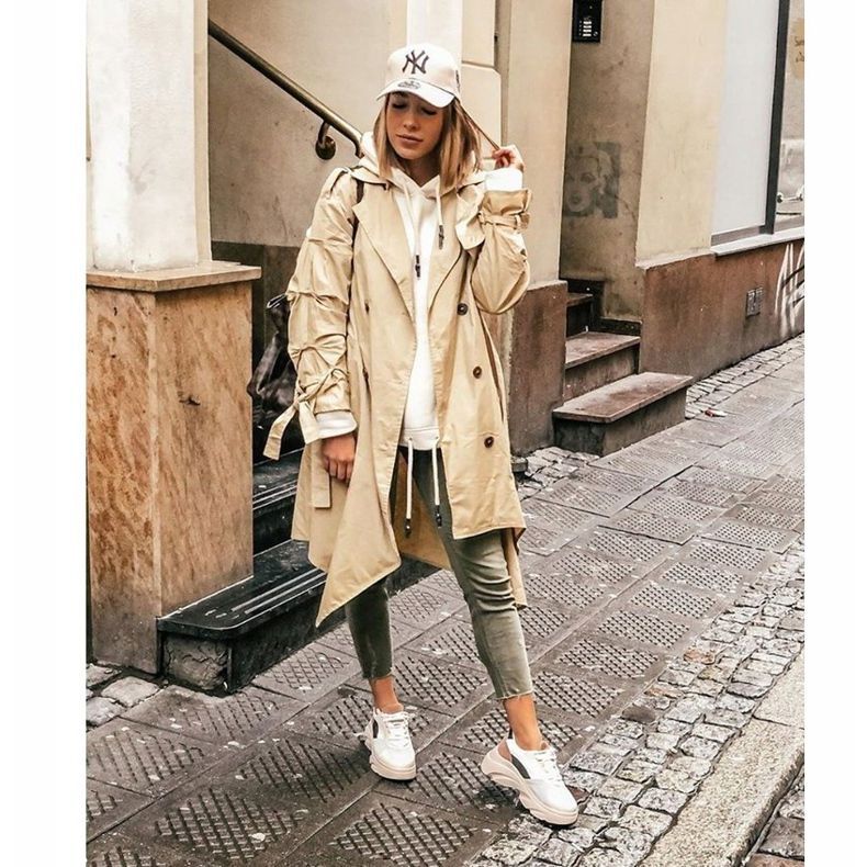 SEA Încălțăminte sport pentru femei Talpă groasă Bej Cardamon 1