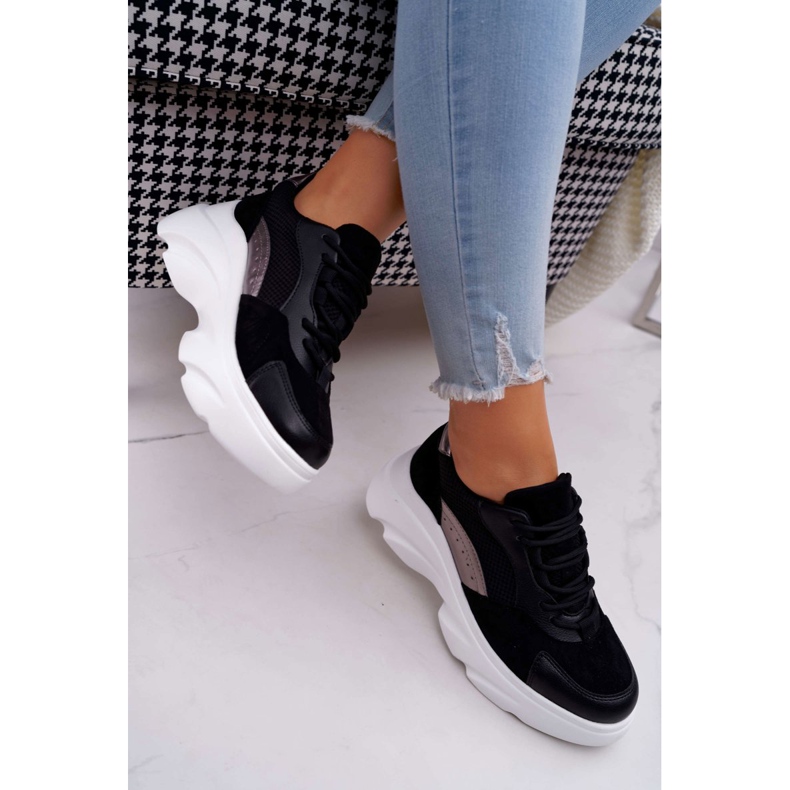 SEA Încălțăminte sport pentru femei Talpă groasă Cardamon negru 2