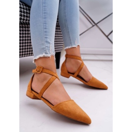 PS1 Balerini din piele de damă în Spitz Camel Vontare maro 1