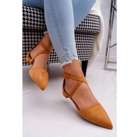 PS1 Balerini din piele de damă în Spitz Camel Vontare maro 2