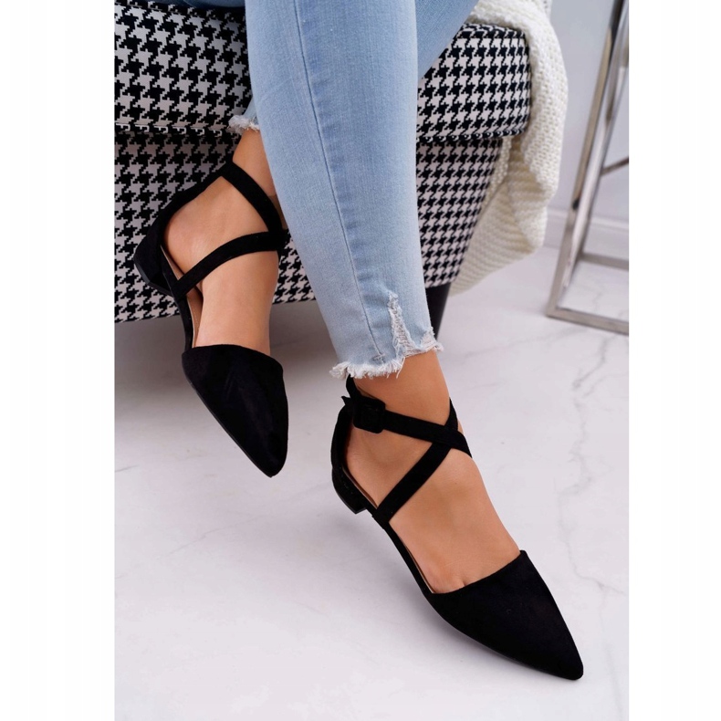 PS1 Ballerine din piele de damă în Spitz Black Vontare negru 1