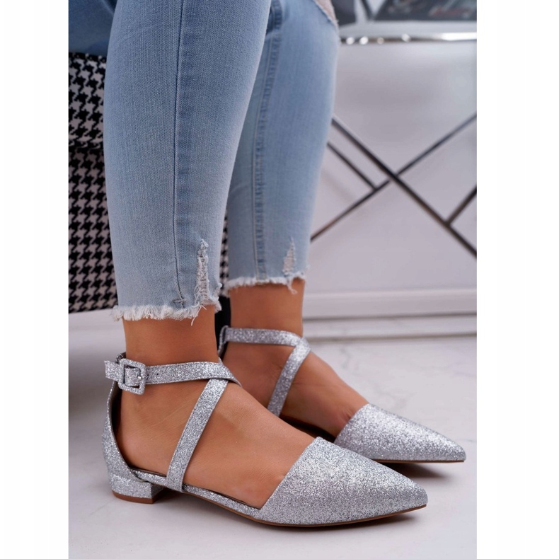 PS1 Balerini Glitter pentru femei în Spitz Silver Vontare gri 1 PS1 Balerini Glitter pentru femei în Spitz Silver Vontare gri 1