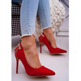 Pompă pentru femei Red Suede Party Pacardo roșu 1