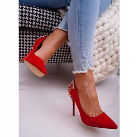 Pompă pentru femei Red Suede Party Pacardo roșu 2