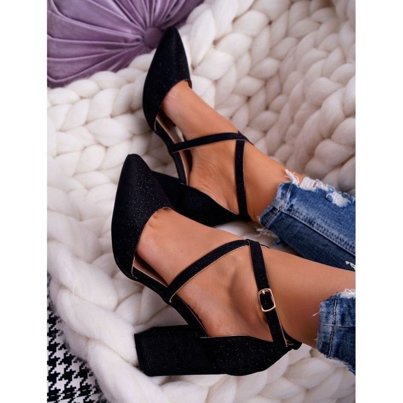 SEA Pompă de damă pe toc Glitter Perset negru multicolor 1